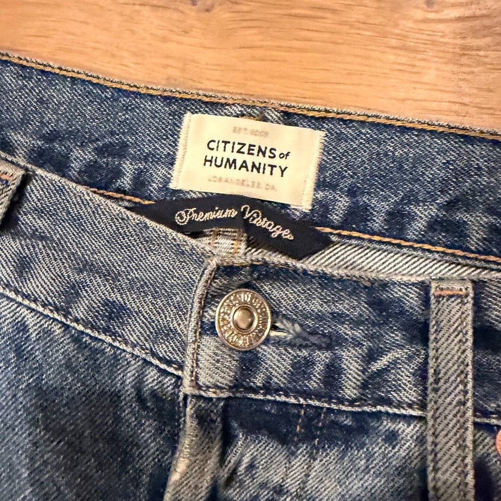 CITIZENS of HUMANITY Sabine Straight Leg High Waist Ripped Blue Jeans Size 29 - Picture 6 of 14